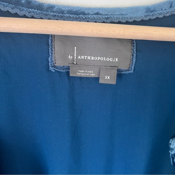 Anthropologie Blue Tiered Ruffle Mini Dress 3X - Picture 2 of 7